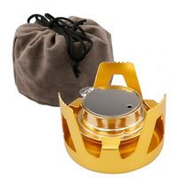 A-SZCXTOP Portable Alcohol Stove Aluminium Alloy Brass Mini Burner for Outdoor Camping, Hiking, Backpacking,Picnic (Gold)