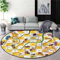 RUGSMAT Board Game Warm Soft Cotton Luxury Plush Baby Rugs,Chinese New Year Concept Bedroom Home Shaggy Carpet Round-71