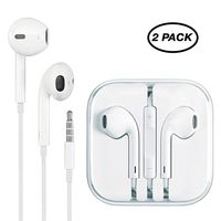 ruanwenchuzhen Earphones/Earbuds/Headphones, Premium in-Ear Wired Earphones with Remote & Mic Compatible Apple iPhone (White 2Pack)