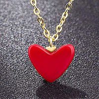 Fashion Charm Heart Shape Choker Chain Necklace Pendant Jewelry Prom Bright Stylish For gift Simple Elegant Jewerly Women Fashionable Womens Comfortable