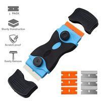 Multi-Purpose and Mini Razor Scraper, double-edged Razor Blade Remover Tool With 6 Pcs Razor Blades for Label Sticker Decal Removal Automatic Window Tinting Vinyl Application