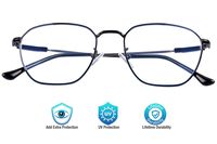 Blue Light Blocking Glasses, Square Ultra Lightweight Computer Game Glasses Anti Eyestrain UV Lens, Sleep Better for Men/Women(0.0, No Magnification)-High Strength Memory Material (Black)