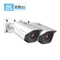 2-Pack Amcrest UltraHD 4K (8MP) Bullet POE IP Camera, 3840x2160, 131ft NightVision, 2.8mm Lens, IP67 Weatherproof, MicroSD Recording, White (2PACK-IP8M-2496EW)