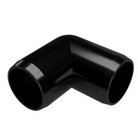 FORMUFIT F11490E-BK-4 90 Degree Elbow PVC Fitting, Furniture Grade, 1-1/4" Size, Black (Pack of 4)