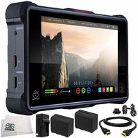 Atomos Ninja Inferno 7" 4K HDMI Recording Monitor 6PC Bundle - Includes 2X Replacement Batteries + AC/DC Rapid Home & Travel Charger + HDMI Cable + Microfiber Cleaning Cloth