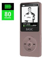 SAMVIX Basic MP3 Player 4GB, 80 Hours Lossless Music Player, Voice Recorder, Supports up to 128GB, with FM Radio, 2018 New Model Mp3 Player for Kids and Adults (Rose)