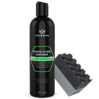 TriNova Plastic & Trim Restorer - Shines & Darkens Worn Out Plastic, Vinyl & Rubber Surfaces - Protects Cars & Motorcycles from Rain, Salt & Dirt - Prevent Fading - 8 OZ