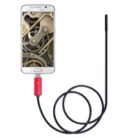 BECROWMUS USB/Micro USB Borescope Endoscope for Android,PC -OTG Inspection HD Camera Waterproof IP67 2M 6LED with UDB Adapter 5mm, Red