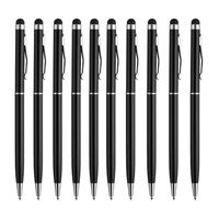 Stylus Pen,UROPHYLLA 10pcs Universal 2 in 1 Capacitive Ballpoint Stylus Pens for Touch Screen,iPhone,Samsung,HTC,Kindle,Tablet,All Capacitive Touch Screen Device Stylus for iPad (10PCS Black)