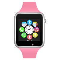 Bluetooth Smart Watch GSM Phone Watch with Camera for Android Smartphones (Silver + Pink)