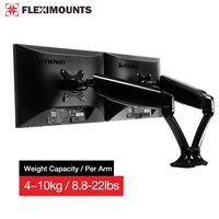 FLEXIMOUNTS M6H Heavy Duty Dual Arm LCD arm ,Full Motion Desk Mount with Swivel Gas Spring Monitor Arm,8.8-22 lbs Weight-bearing/per arm fit most 10''-27'' Samsung/LG/HP/AOC/Dell/Asus/Acer Computer Monitor include curved Monitor