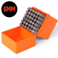 HORUSDY 36-Piece 6mm Number & Capital Letter Stamp Set (A-Z & 0-9) Punch Perfect for Imprinting Metal, Plastic, Wood, Leather.1/4 (6mm)
