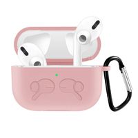 QIENGO Compatible for Airpods Pro Silicone Case Cover with Keychain, Visible Front LED, Scratchproof&Shockproof Protective Cover Compatible for Airpod Pro/Airpods 3(Pink)