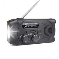 HapGo Emergency Weather Radio Solar Hand Crank Self Powered AM FM NOAA Weather Radios with 2000mAh Power Bank Charger for Smart Phone, Flashlight,SOS Alarm Outdoor Survival Device (Black)