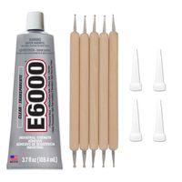 Bundle - E6000 3.7 Ounce (109.4mL) Tube Industrial Strength Adhesive for Crafting, 4 Snip Tip Applicator Tips and Pixiss Art Dotting Stylus Pens 5 pcs Set