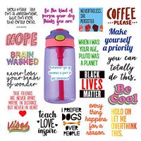 Slang Word Stickers(19 Pcs), STICON Cute Healing Words Stickers for Teens, Girls, Adults, Perfect for Water Bottles,Laptop, Phone, Notebook Vinyl Stickers Waterproof Decals