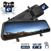 VanTop H610 10" 1440P Mirror Dash Cam for Cars with Full Touch Screen, Waterproof Rear View Mirror Camera, Enhanced Night Vision with Sony Starvis Sensor, Parking Assistance