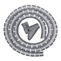 Cable Wires Organizer, Jelanry Coiled Tube Cable Management PC Cinema TV Cables Sleeve with Cord Organizer Clip Hide Wires Cover Cables, to Keep Desk Tidy, to Protect Cable from Pet's Bite Grey