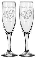 Gifts Infinity Engraved Wedding Champagne Flutes Set of 2 Personalized Toasting Glasses (Infinity Love)