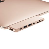 Purgo USB C Hub Adapter Dongle for MacBook Air 2018/2019 with 4K HDMI, Thunderbolt 3 5K@60Hz, 100W PD, 2 USB 3.0 and SD/Micro Card Readers (Gold)