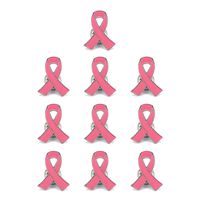 Pack of 10, Official Breast Cancer Awareness Pink Lapel Pin by Crystal Lemon