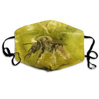 Bee Yellow Flowers Pollen Printed Mask Neutral Mask for Men and Women Polyester Dust-Proof Breathable Mask