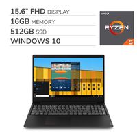 Lenovo IdeaPad S145 2019 Premium 15.6" FHD Laptop Notebook Computer,AMD Ryzen 5-3500U 2.0 GHz, AMD Radeon Vega 8, 16GB RAM, 512GB SSD, No DVD, Wi-Fi, Bluetooth, Webcam, HDMI, Windows 10 Home