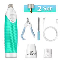 Focuspet Dog Nail Grinder, Pet Nail Grinder Trimmer for Small Medium Large Dogs&Cats Electric Nail Grinder 3 Sanding Ports Shaping Smoothing Portable & Rechargeable with Nail Clippers Nail File