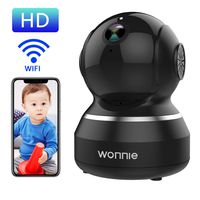 WONNIE Wireless Camera, 1080P HD Security Monitor 2.4G WiFi IP Camera Motion Detection Night Vision for Baby/Elder/Pet, Two-Way Audio Cloud Service Available Webcam Black