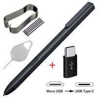 Bestdealing Stylus Touch S Pen Replacement for Samsung Galaxy Tab S3 9.7inch T820 T825 T827 SM-T820 SM-T825 SM-T825Y with Tips Nibs Tweezer Micro USB to Type C Adapter and Needle Repair Part (Black)
