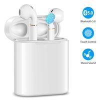 Wireless Earbuds, Bluetooth 5.0 Headphones in-Ear Stereo Sound with Built-in Mic and Charging Station, Mini Size Noise Canceling Bluetooth Earbuds for Running Sports, Compatible with Phone/PC