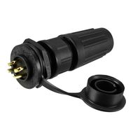 uxcell Waterproof Aviation Connector, 15.5mm 4P Waterproof Male Wire Panel Power Chassis Metal Fittings Connector Aviation Gold Plated Buckle Connect