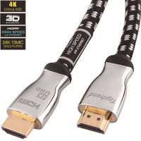 4K HDMI Cable 12ft-HDMI 2.0 Cord Supports 1080p, 3D, 2160p, 4K UHD, HDR, Ethernet and Audio Return-CL3 for in-Wall Installation -28AWG Braided for HDTV, Xbox, Blue-ray Player, PS3, PS4, PC
