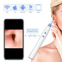 Wireless Otoscope with 6 Adjustable LEDs,HD 720P WiFi Ear Otoscope Ear Cleaning Endoscope Ear Inspection Camera with Ear Wax Remover Tools