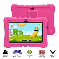 YUNTAB 7 inch Kids Edition Tablet - Android OS & Quad Core CPU, 1GB RAM, 8GB ROM, Kids Software Pre-Installed, Premium Parent Control with Protecting Silicone Case.(No Charger - Rosy)