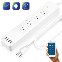 LARKKEY Smart Power Strip WiFi Power Bar with 4 USB Charging Ports and Smart AC Plugs, Compatible with Alexa,Google Home and IFTTT, Surge Protector 2.4GHz, FCC Listed (Renewed)
