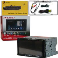Pioneer Double DIN 2DIN AVH-600EX 7" Touchscreen Car Stereo MP3 CD DVD Player AppRadio Bluetooth USB with DiscountCentralOnline FL09CH Full License Plate Night Vision Waterproof Back-up Camera