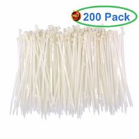 Upgrade Heavy Duty 200 Pcs White Clear Cable Ties 8 Inch, Premium Strong and Durable Wide 50 LB Strength, Nylon Self-Locking Zip Ties by HAODE FASHION