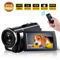 Camcorder Full HD 1080p 30fps 24.0MP Digital Camera Macro Focusing 3 Inch Touch Screen 16x Digital Zoom Video Camera HDMI Output Vlogging Camera for YouTube with Remote Control