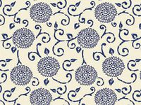 5ct Blue Indigo Rhapsody Floral on Cream Tissue Paper Gift Wrapping 20"x30" Sheets nfLG -1087
