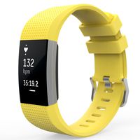 MoKo Fitbit Charge 2 Band, Soft Silicone Adjustable Replacement Sport Strap Band for Fitbit Charge 2 Heart Rate + Fitness Wristband, Wrist Length 5.70"-8.26" (145mm-210mm), Yellow