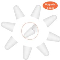 Apple Pencil Nib Protector Silicone Skin Cover for Drawing Pencil 1st & 2nd Generation Apple Pencil Nibs Writing Anti Slip Noise Isolation Replacement Cover Compatible with IPencil 1&2 8 Pack White