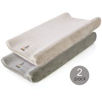 Stretchy Changing Pad Covers- 2 Pack Fitted Changing Table Sheets for Girls Boys Infants Soft Cozy Warm,Grey
