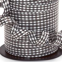 Black and White Gingham Curling Ribbon - 3/8 in. Wide x 250 Yards