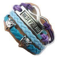 Handmade Fashion Infinity Best Friend Fox Charm Friendship Gift - Suede Personalized Leather Bracelet