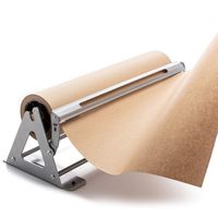 Paper Roll Cutter | Butcher Paper Dispenser | Heavy Duty 18" Paper Roll Holder and Cutter - Sturdy Construction, Rubber Feet, Tabletop, Wall Mount, Serrated Edge - for Freezer Paper Roll and Kraft