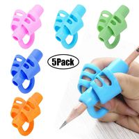 Pencil Grips New-Children Pen Writing Aid Grip Set Posture Correction Tool for Kids Preschoolers Children Hollow Ventilation Colorful 5 Pcs by FENGWANGLI