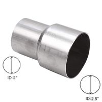 BETTERCLOUD Universal 2" ID to 2.5" ID Exhaust Pipe Adapter Connector Reducer Mild Steel