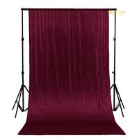 ShinyBeauty Sequin Curtain Backdrop 2 Panels 4FTx7FT Burgundy Sequin Photography Backdrop Glitter Backdrop Curtain Pack of 2-190418E