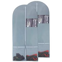 Kernorv Garment Bags for Dance Costumes, Set of 2 Breathable Dust-Proof Durable Environmental 53" Garment Bags with Zipper Pockets for Dance Costumes, Suits, Coats, Jackets,Storage or Travel (Grey)